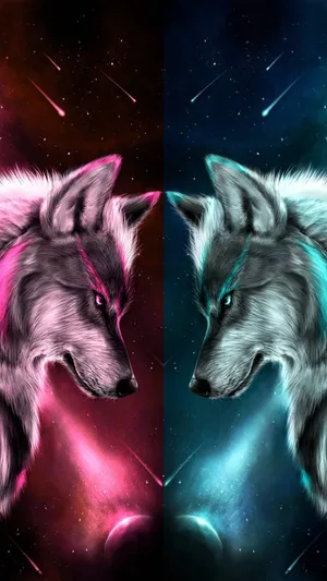 An Epic Wolf Looks Towards The Sun And Reaches For The Sky Wallpaper