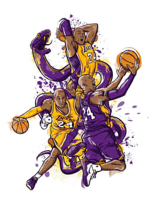 An Illustration Of Kobe Bryant Being Saluted By Thousand Adoring Fans Wallpaper