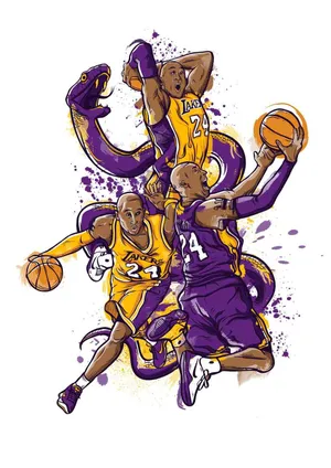 An Illustration Of Kobe Bryant Being Saluted By Thousand Adoring Fans Wallpaper