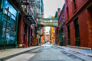 An Inviting Street Alley Wallpaper