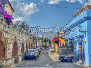 An Urban Street In Oaxaca Wallpaper