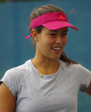 Ana Ivanovic In Action During A Tennis Match. Wallpaper