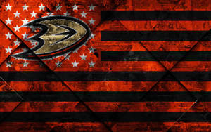 Anaheim Ducks Red Grungy Flag Wallpaper