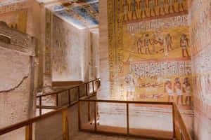 Ancient Egyptian Tomb Paintings Valleyofthe Kings Wallpaper