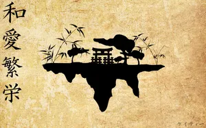 Ancient Japanese Temple On A Hillside Wallpaper