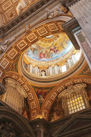 Ancient Roman St. Peter's Basilica Dome Vertical Desktop Wallpaper