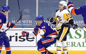 Anders Lee Number 27 Power Play Goal Against Pittsburgh Penguins Wallpaper