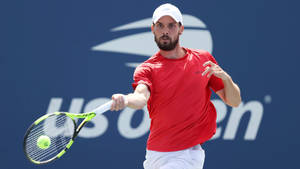 Andreas Seppi In Action On The Tennis Court Wallpaper