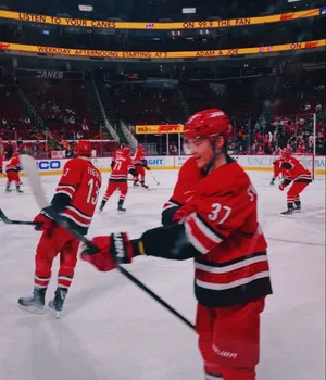 Andrei Svechnikov Of Carolina Hurricanes In Action Wallpaper