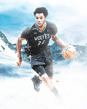 Andrew Wiggins Snowy Background Wallpaper