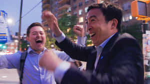 Andrew Yang Laughing Wallpaper