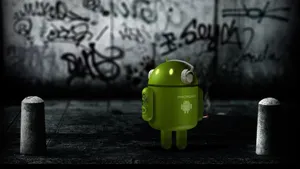 Android Robot Painted In Street Art Wallpaper