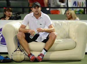 Andy Roddick Holding A Bottle Wallpaper