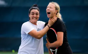 Anett Kontaveit Laughing And Cheering Wallpaper