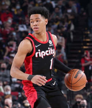 Anfernee Simons Basketball Action Wallpaper