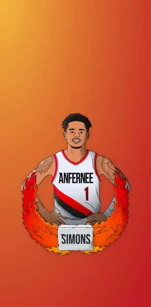 Anfernee Simons Basketball Illustration Wallpaper