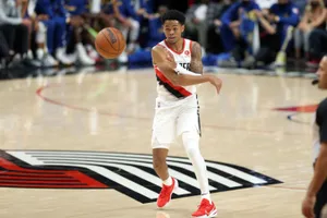 Anfernee Simons Portland Trail Blazers Action Shot Wallpaper