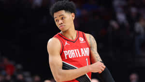 Anfernee Simons Portland Trail Blazers Court Action Wallpaper