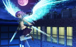 Angel Beats Wings And Sword Wallpaper