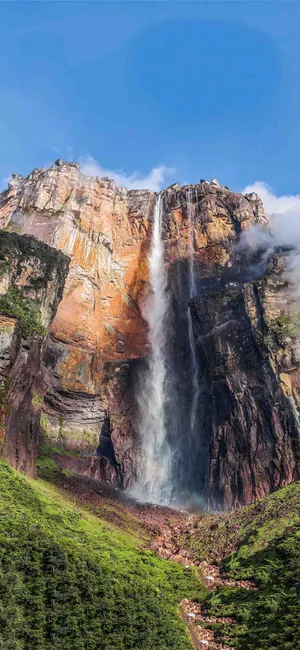 Angel Falls Under The Blue Sky Wallpaper