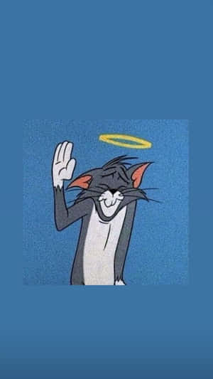 Angel Halo Cartoon Character Waving Wallpaper