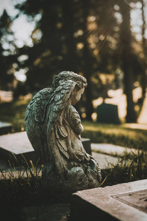 Angel Statue In Cemetery Wallpaper