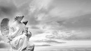 Angel Statue In The Sky Wallpaper