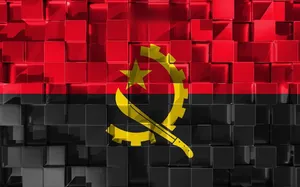 Angola Flag Cube Art Wallpaper