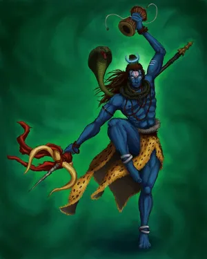 Angry Shiva Blue Body Wallpaper