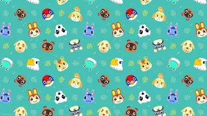 Animal Crossing Characters Pattern Wallpaper