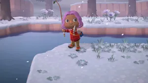 Animal Crossing Winter Fishing Wallpaper