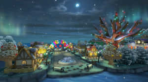 Animal Crossing Winter Village Wallpaper