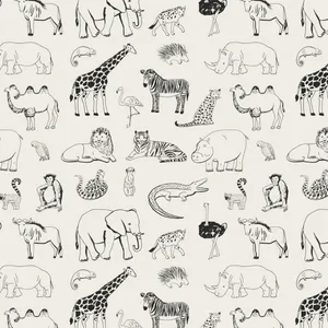 Animal Outline Patterns Wallpaper
