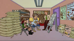 Animated Character Daria Exploring A Nut Warehouse Wallpaper