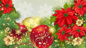 Animated Christmas Poinsettia Wallpaper