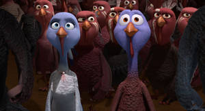 Animated Determination: Turkeys On The Run In 'free Birds' Wallpaper