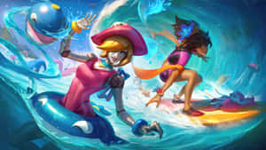 Animated Pool Party Adventure Wallpaper