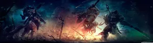 Animated Warriors Battling For Supremacy Wallpaper
