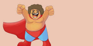 Animated Wrestler Hero Pose Wallpaper