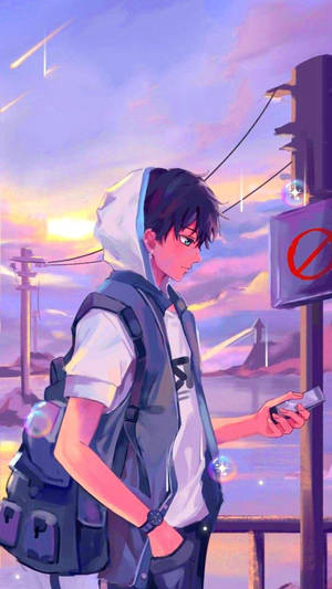 Anime Aesthetic Boy In Rain Good Pfp Wallpaper