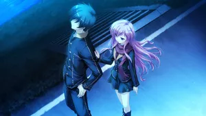 Anime Blue Boy And Girl Wallpaper