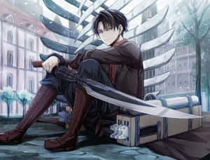 Anime Boy With Sword In Rain Wallpaper