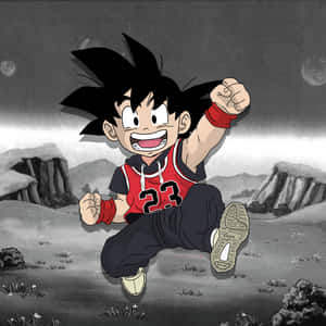 Anime Cartoon Goku Wearing Bulls 23 Jersey Wallpaper