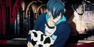 Anime Character Holding Cat Wallpaper