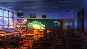 Anime Classroom Chalkboard Drawings Wallpaper