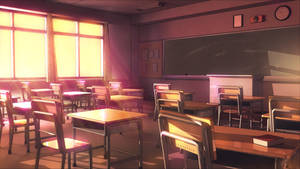 Anime Classroom On An Afternoon Wallpaper