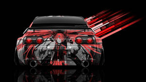 Anime Design On Skyline Car Wallpaper