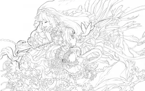 Anime Drawing Outline Princesses Wallpaper