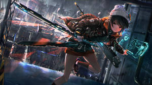 Anime Gaming Futuristic Bladed Boy Wallpaper