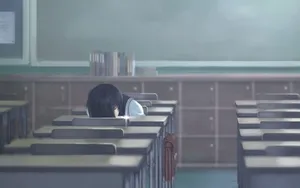 Anime Girl In A Classroom Wallpaper